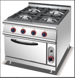 Gas Range 4 Burner With Gas Oven Commercial Kitchen Equipment